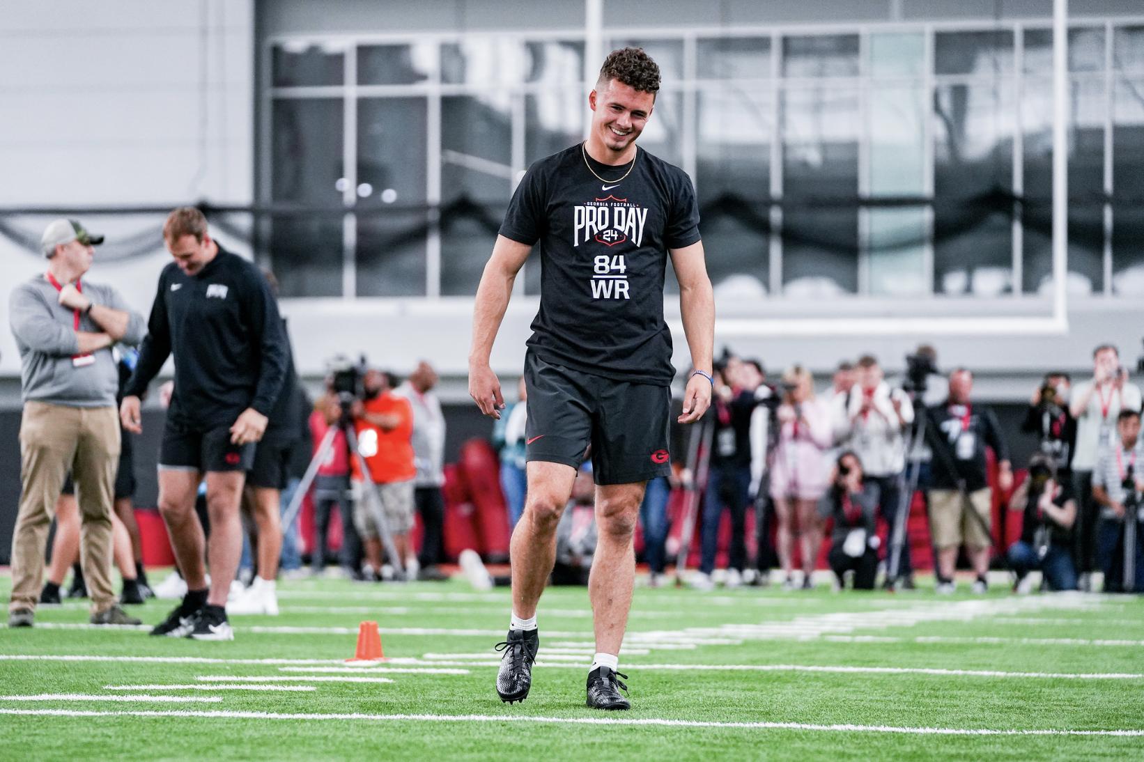 Georgia wide receiver Ladd McConkey during Georgia’s NFL Pro Day at the William Porter Payne and Porter Otis Payne Indoor Athletic Facility in Athens, Ga., on Wednesday, March 13, 2024. (Tony Walsh/UGAAA)